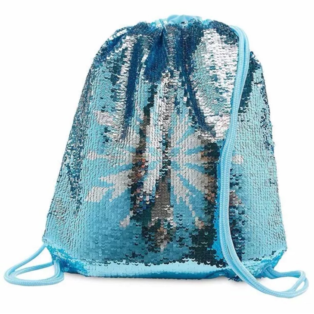 New Disney Store Frozen 2 Elsa Sequin Backpack – Blue & Silver – NWT